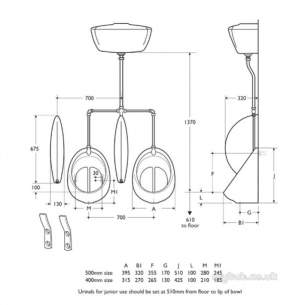 Armitage Shanks Commercial Sanitaryware -  Armitage Shanks S630301 Sanura Hyg W/less Urinal 40 Wht