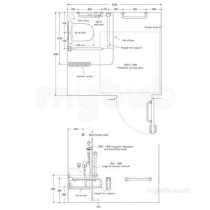 Armitage Shanks Contour 21 Shower Grab Rail Handset Holder S6477ac