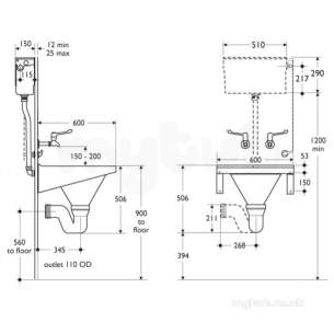 Armitage Shanks S466367 850 X 35mm Plastic Flushpipe Sc