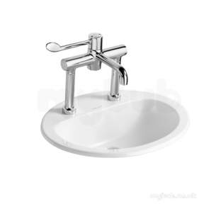 Armitage Shanks Commercial Sanitaryware -  Armitage Shanks Orbit 21 Ctop 55 White Two Tap Holes Nof Noch