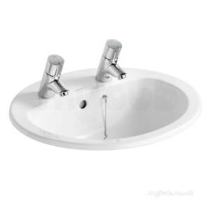 Armitage Shanks Commercial Sanitaryware -  Armitage Shanks Orbit 21 S2488 Ctop 55 White Two Tap Holes Of Ch
