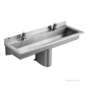 Armitage Shanks Commercial Sanitaryware -  Armitage Shanks Calder Washing Trough No Tap Holes 1200x370 S2823my