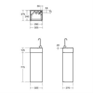 Armitage Shanks Commercial Sanitaryware -  Armitage Shanks Is Puritanew Fntn26x32 Ss And 900mm Ped Bflr S1292my