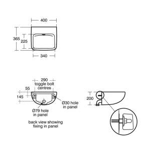 Contour 21 Plus 40cm Back Outlet Washbasin