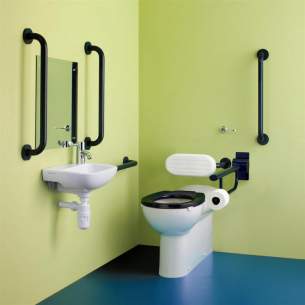 Armitage Shanks Commercial Sanitaryware -  Armitage Shanks Contour 21 Plus Doc M Blue Rails Btw Lh