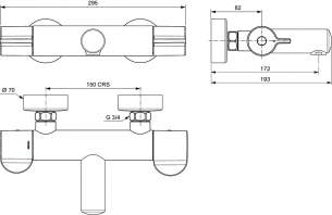 Armitage Shanks Commercial Sanitaryware -  Armitage Shanks Contour 21 Plus Bth Flr Th Expsd Tmv3 Th.des A7005aa