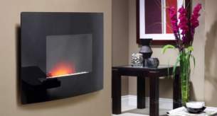 Be Modern Fires Gas and Electric -  Bm Dante Wall Mount Fire -curveblk Glass