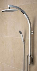 Bristan Showering -  Qube Inline Vertical Shower Pole With