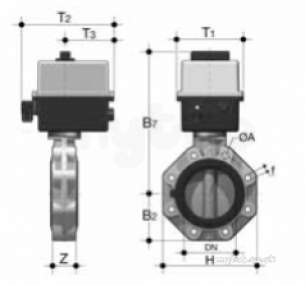 Durapipe Actuated Valves and Spares -  Durapipe Pp Fk B/fly Epdm E/a 1100v Ac 6