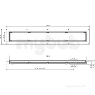 Mcalpine Waste traps overflow -  Mca 800mm Brushed Ss Channel Drain