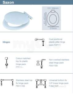 Saxon Ssa12 M/w Seat And Cover Ss Hinge Wh