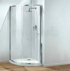 Coram Optima Shower Enclosures -  Coram Optima 850mm Crescent Door Wh/cl Door Only