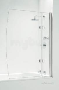 Coram Designer Bathscreens -  Coram Hinged D 800mm Screen With Basket Chrome/plain Glass