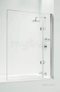 Coram Designer Bathscreens -  Coram Hinged Square 800mm Screen W/basket Chrome/plain Glass