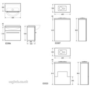 Ideal Standard Create Furniture -  Ideal Standard Create E3317 600 Laminate Worktop Walnut