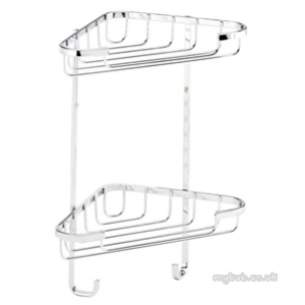 Croydex Bathroom Accessories -  Stainless Steel Mdm 2 Tier Corner Basket