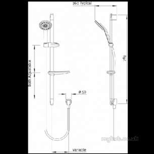 Deva Showering -  Deva Sjk004 S/jet Kiri Slide Rail Kit Cp