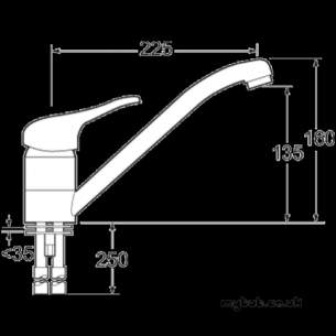 Deva Brassware -  Deva Sms171 Sezana S/l Sink Mixer Br/nkl