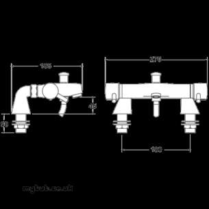 Deva Brassware -  Deva Tlv106 Therm Bath Shower Mixer Cp