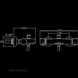 Deva Brassware -  Deva Tlv106 Wall Mounted Therm Bath Shower Mixer Cp