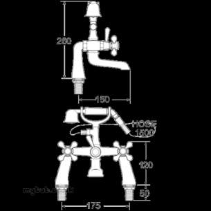 Deva Brassware -  Deva Tud03 Tudor Bath Shower Mixer And Kit