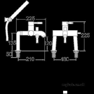 Deva Brassware -  Deva Vsn106 Vision Bath Shower Mixer Cp