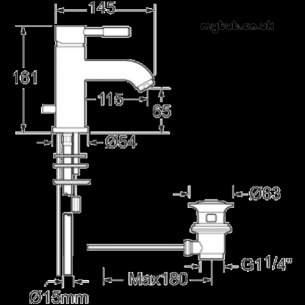 Deva Brassware -  Deva Vision Mono Basin Mixer C/w Puw Cp