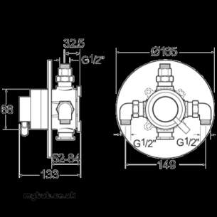 Deva Showering -  Vision Sequential Thermo Reces Shower Valve