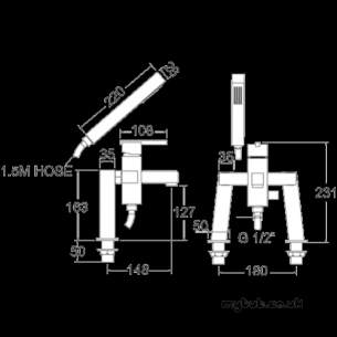 Deva Brassware -  Deva Zon106 Zonos Bath Shower Mixer Cp