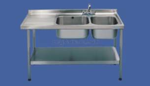 Sissons Stainless Steel Products -  E20606l 1500 X 600 Dbsd Left Hand Catering Sink Ss