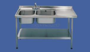 Sissons Stainless Steel Sinks -  E20605r 1500 X 600 Right Hand Db Catering Sink Ss