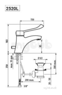 Delabie Basin Mixers -  Delabie Mechanical Basin Mixer H85mm With Waste Hygiene Lever