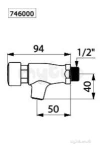 Delabie Basin Taps -  Delabie Tempostop Wall Mtd Basin Tap M1/2 Inch 7sec With Wall Plate