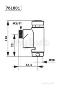 Delabie Accessories and Miscellaneous -  Delabie Tempoflux Wc 28 Exposed Valve M3/4 Inch Angled 7sec Plus Stopcock