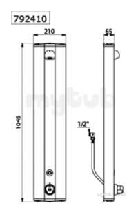 Delabie Showers -  Delabie Securitherm Therm Alum Shower Panel 6v Batt-op Back Inlets