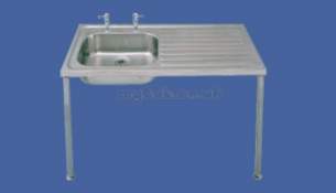 Sissons Stainless Steel Sinks -  Sissons Hospital Sink 1800 X 600 Right Hand Drain