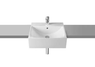 Roca Furniture and Vanity Basins -  Diverta 500mm One Tap Hole Semi-recessed Basin Wh