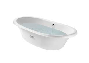 Roca Metal Steel Baths -  Eliptico Oval Cast Iron Bath With White Exterior And Anti-slip Base 23365007