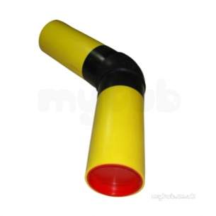 Gps Yellow Puppedspigot Pe Fitting -  Gps 315 Yellow Pupped 45 Deg Elbow 314 323