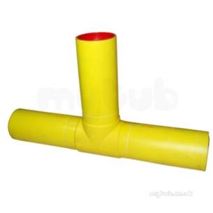 Gps Yellow Puppedspigot Pe Fitting -  Gps 250 Yellow Pupped Equal Tee 320 321