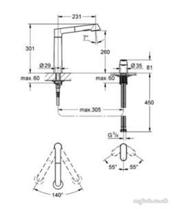 Grohe Kitchen Brassware -  Grohe K7 32894 Mixer And Hdspry Sep Lever Cont 32894000