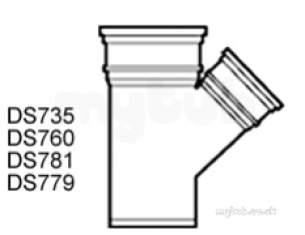 Hunter Plastics Below Ground -  250mm X 160mm Unequal Junctn 45deg Ds760