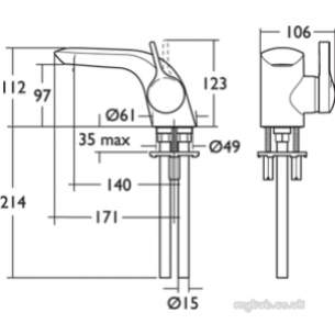 Ideal Standard Brassware -  Ideal Standard Melange A4277 Sl Bath Filler Cp