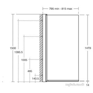 Trevi Shower Enclosures -  Ideal Standard Synergy L6210 Screen 815mm Sil Clear