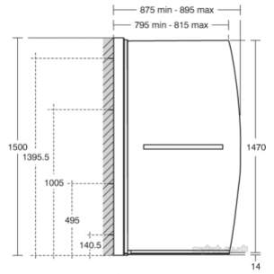 Trevi Shower Enclosures -  Ideal Standard Synergy L6212 Screen 895mm Sil Clear