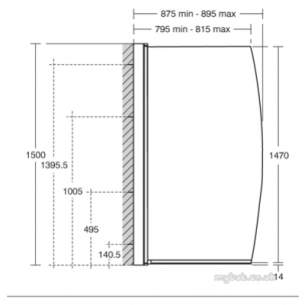 Trevi Shower Enclosures -  Ideal Standard Synergy L6211 Screen 895mm Sil Bow Clear