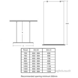 Trevi Shower Enclosures -  Ideal Standard Synergy L6221 Wetroom Pnl 760 Sil Clear