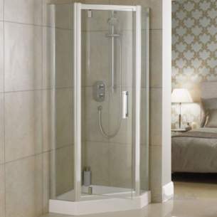 Trevi Shower Enclosures -  Ideal Standard Synergy L6234 Penta Door 900mm Sil Clear