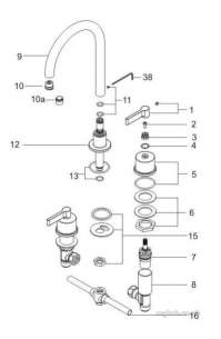 Ideal Standard Brassware -  Ideal Standard Silver E0062 3th Basin Mixer Ex Puw Cp