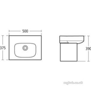 Ideal Standard Art and Design -  Ideal Standard Moments K0076 Semi Ped For 50mm H/rns Wh